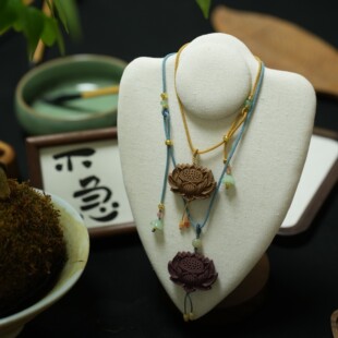天然古法合香牌手工定制莲花项链吊坠车挂自然花香饰品配件