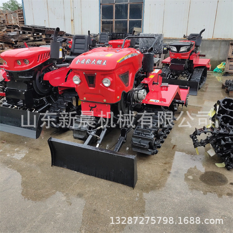 果园耕地开沟机 乘坐式履带微耕机 水旱两用80马力微耕机