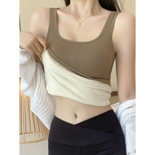 保暖内衣女士加绒加厚吊带背心秋冬季内穿防寒打底衫学生外穿上衣