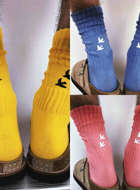 TREETALLIFE【1双装】袜子男款女款艺术生男士堆堆袜运动中筒棉袜