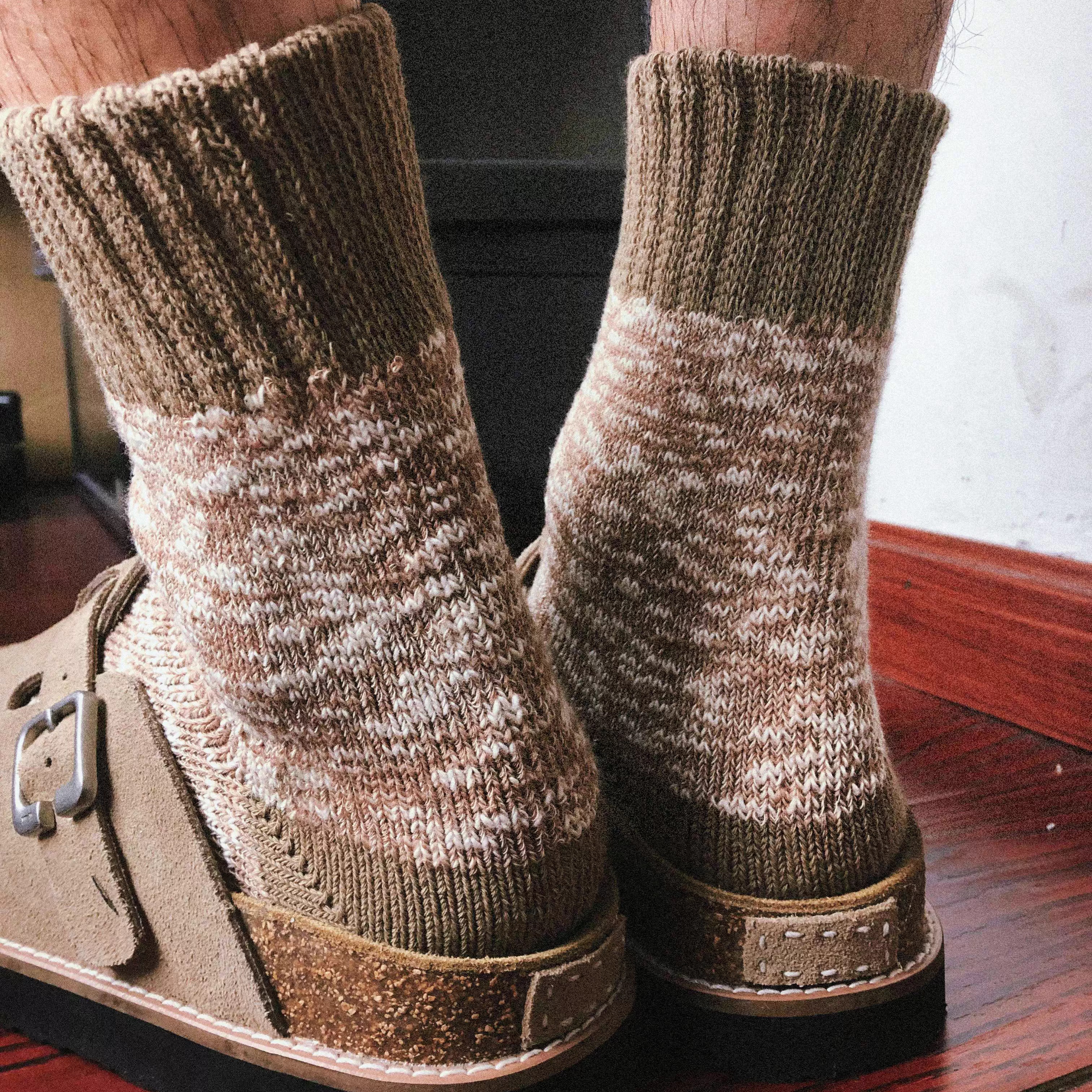 TREETALLIFE撞色雪花毛圈袜加厚