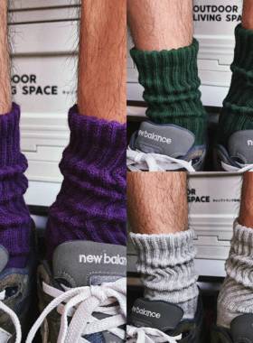 TREETALLIFE袜子运动袜简约纯色男女通用中筒袜春秋季堆堆袜高筒