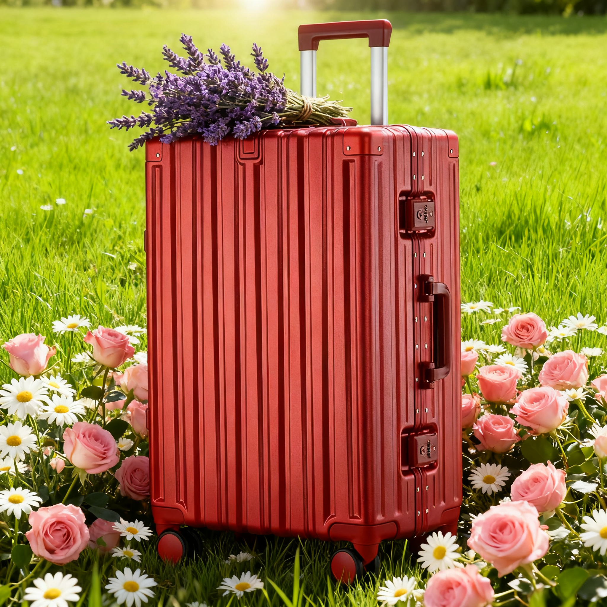 红色行李箱结婚陪嫁用