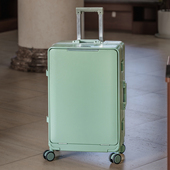 前开口行李箱男女铝框多功能拉箱旅行箱20寸登机学生密码 结实皮箱