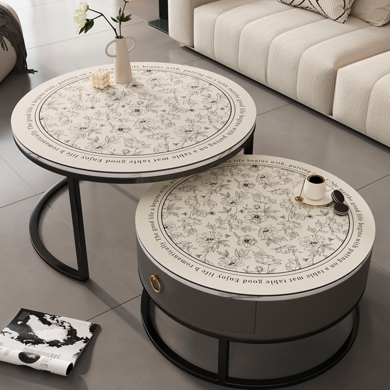 法式圆形餐桌垫轻奢高级感桌布免洗防油防水茶几桌面台面保护垫子,居家布艺,桌布,淘宝优惠券,粉丝福利购,淘宝优惠卷