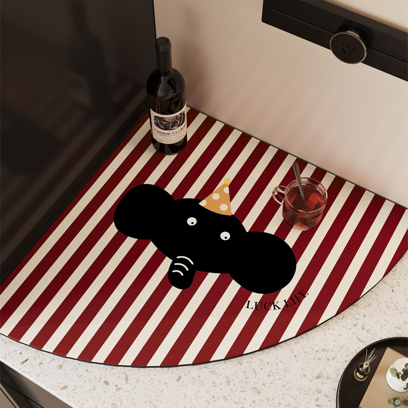卡通扇形厨房沥水垫硅藻泥家用防滑隔热垫吸水餐垫水槽台面置物垫,居家布艺,餐垫,淘宝优惠券,粉丝福利购,淘宝优惠卷