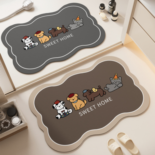 浴室吸水地垫厕所洗手间门口防滑脚垫地点垫卫生间硅藻泥地毯卫浴