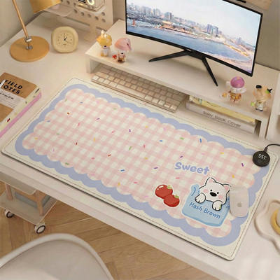 加热鼠标垫女生高颜值办公桌面垫