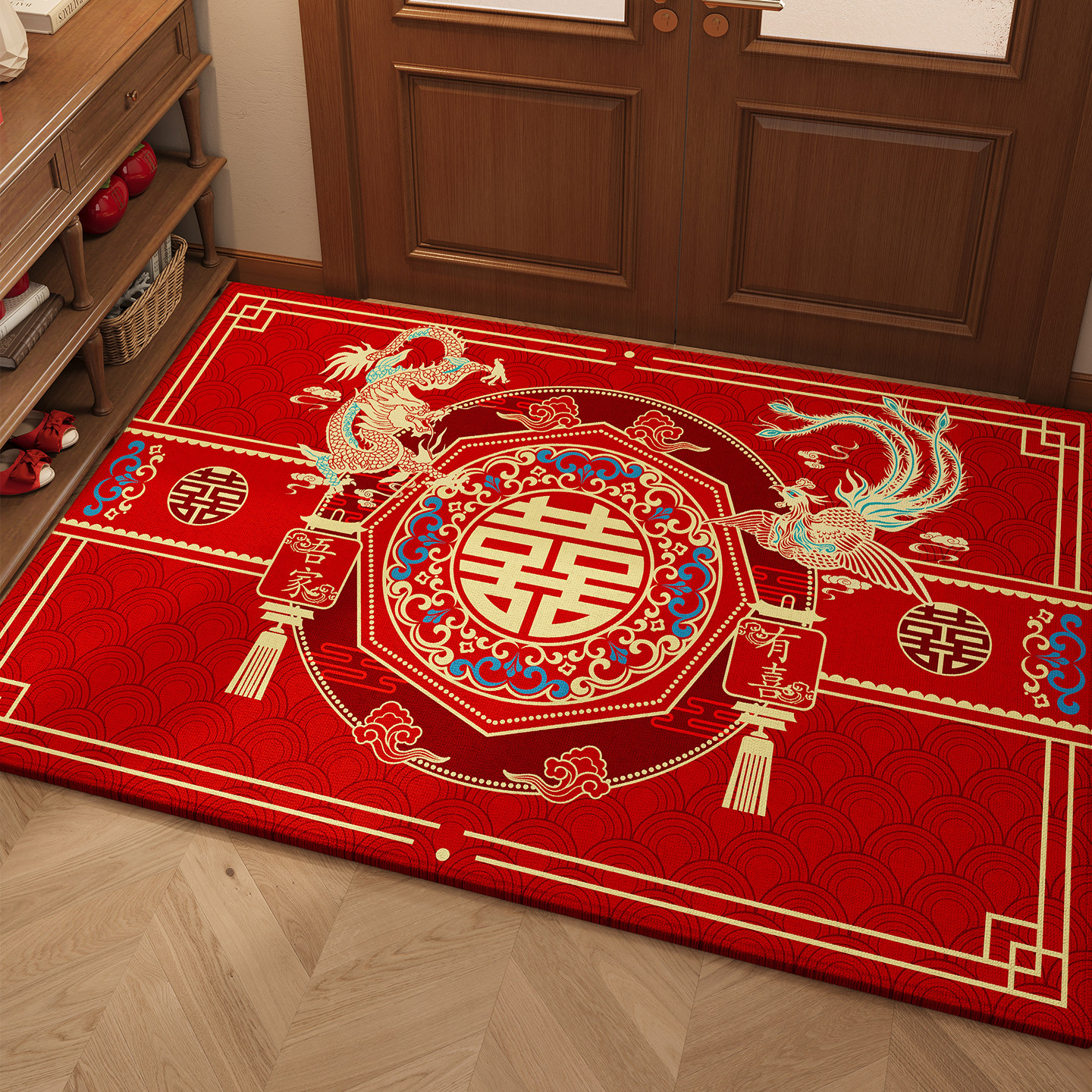 结婚地垫喜庆入户门垫中式门口进门专用红色脚垫2026新款喜字地毯,居家布艺,入户地垫,淘宝优惠券,粉丝福利购,淘宝优惠卷