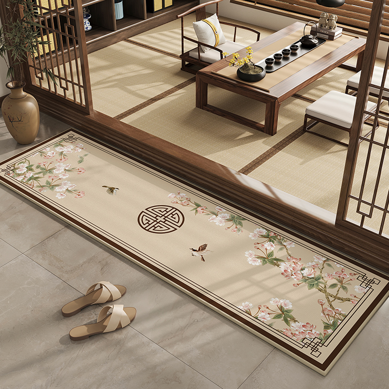 新中式阳台专用地垫客厅长条形防滑脚垫户外庭院入户门垫耐脏垫子