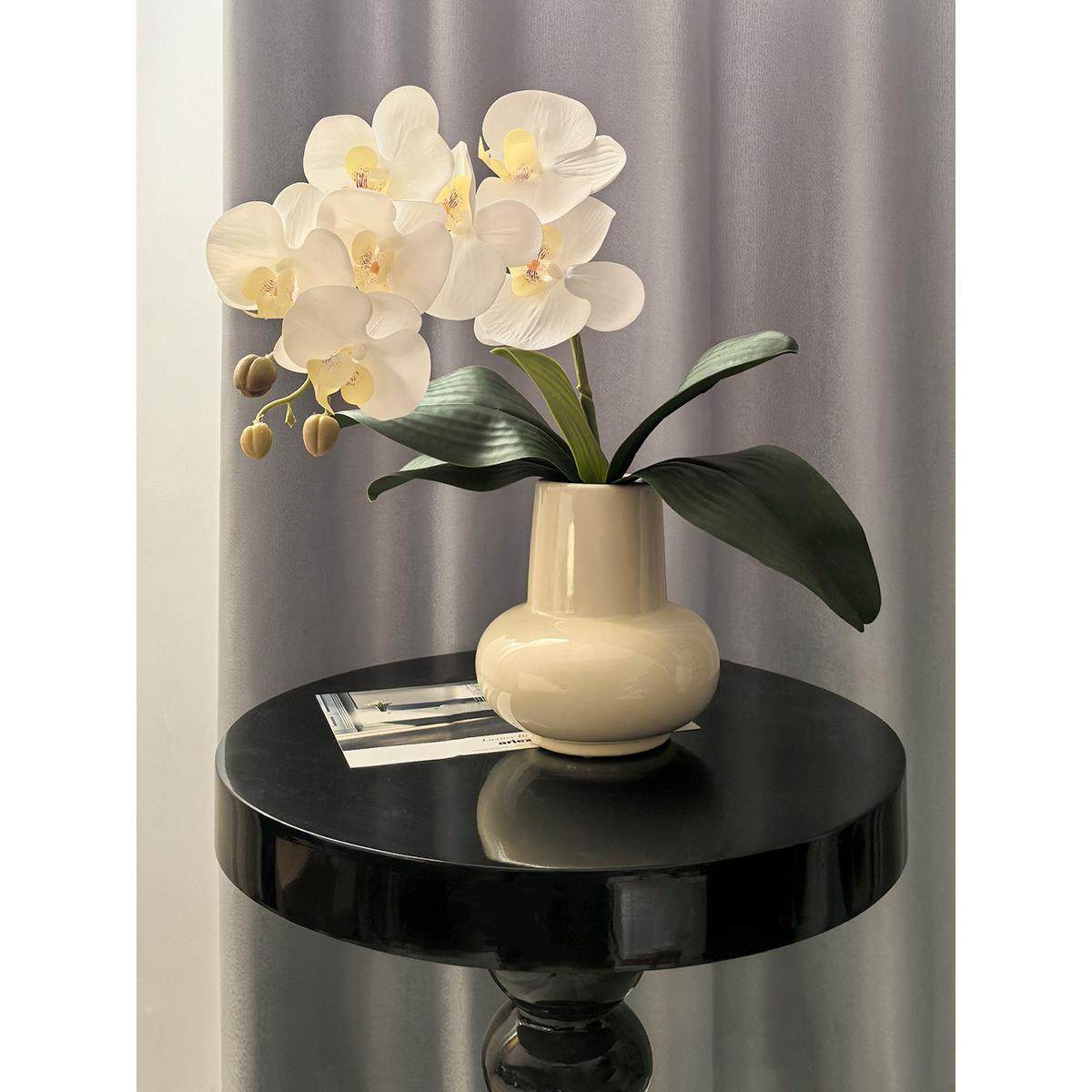 态生活 ins轻奢风家居餐桌花艺客厅餐厅仿真花保湿蝴蝶兰陶瓷花瓶,家居饰品,餐桌花艺,淘宝优惠券,粉丝福利购,淘宝优惠卷