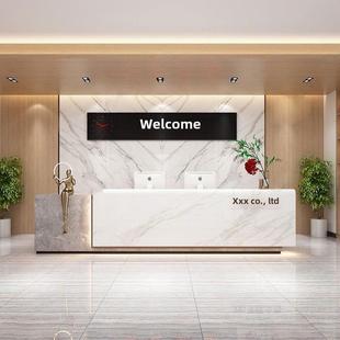 定制公司前台桌接待台商业办公酒店大厅吧台售楼部烤漆收银台柜台