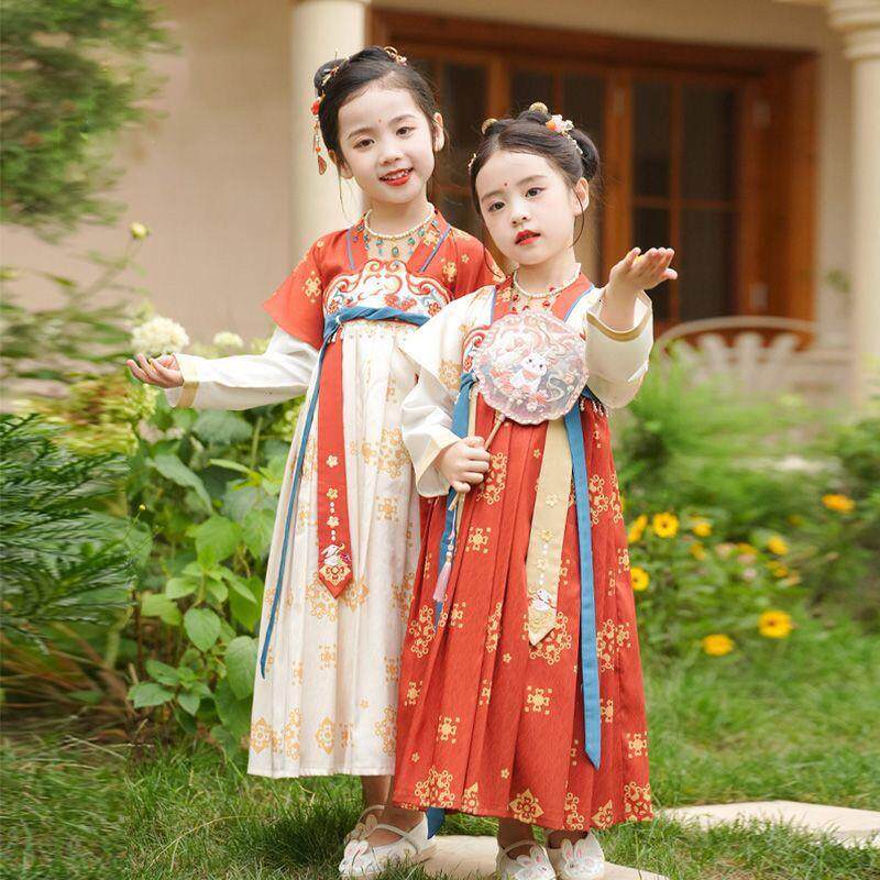 汉服女童2025秋冬新款超仙古风汉服高端秋季连衣裙中国风仙女唐装