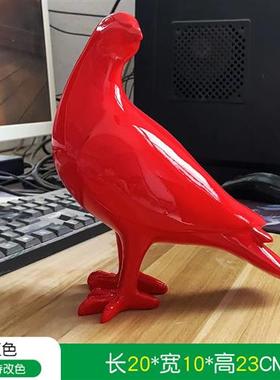 仿真鸽子摆件动物雕塑仿不锈钢铜小鸟燕子户外庭院花园室内装饰品