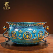 慕芳阁纯铜聚宝盆摆件送长辈家居装 饰品客厅店铺玄关摆设送朋友送