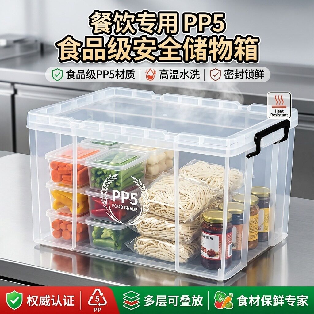 家用冷冻专用透明保鲜盒特大容量加高设计塑料收纳箱手提便携食品