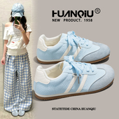 蓝色德训鞋 爆款 女款 环球今年流行 2026春季 新款 百搭平底休闲板鞋