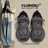炸街超火百搭轻便休闲运动鞋 环球厚底灰色老爹鞋 2026新款 春季 女款