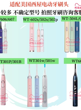 适配美国西屋电动牙刷头WT-301B/WT301P/WT-301G/K/F通用替换软毛
