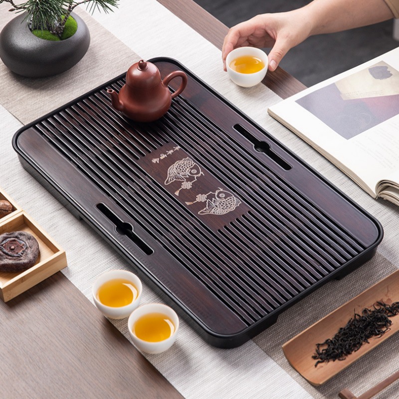 茶盘家用托盘功夫茶具套装茶海2025新款竹实木客厅沥水干泡小茶台