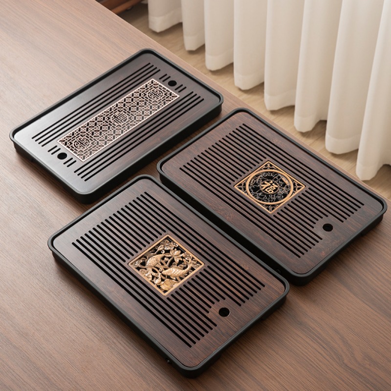 新款茶盘家用轻奢茶海小型简约储水功夫茶具竹茶海干茶台干泡托盘