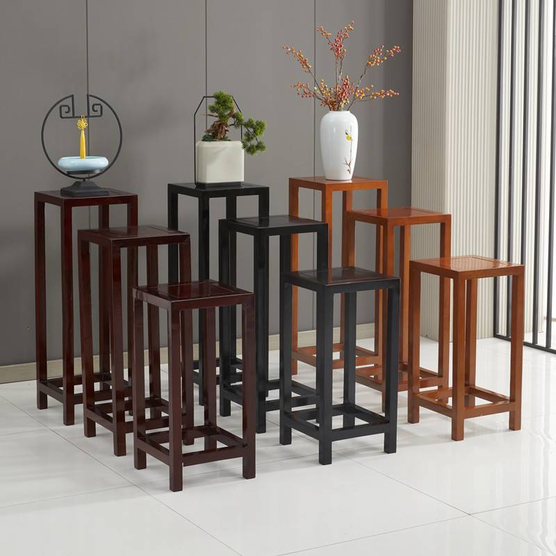 实木花架客厅f中式仿古家俱多层落地仿红木木制四方形花几盆景架