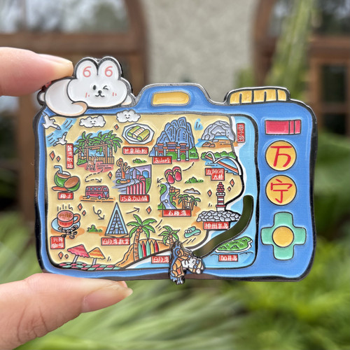 海南万宁相机地图金属冰箱贴 可爱创意设计 文创伴手礼纪念品礼物