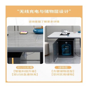 客厅岩板茶桌烧水壶一体茶台家用阳台功夫泡茶桌一体一整套二合一