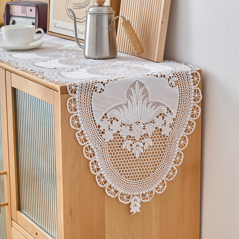 法式覆古餐桌桌旗白色鞋柜边斗柜装饰布长条蕾丝电视柜茶几盖巾布,居家布艺,桌旗,淘宝优惠券,粉丝福利购,淘宝优惠卷