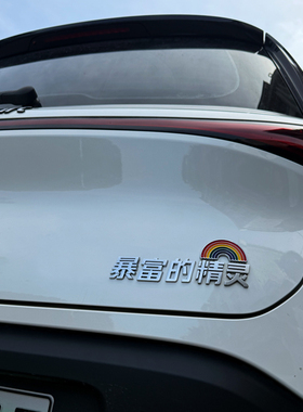 适用于奔驰Smart宠物小精灵3D立体个性汉字创意车身改装饰尾标贴