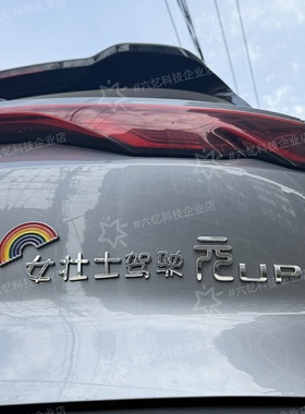 适用比亚迪元美少女壮士驾驶元水冰月创汉字改装饰搞笑车标车身贴