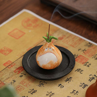 有趣大蒜线香插檀香托算了吧熏香炉家用室内茶道茶宠摆件创意礼物