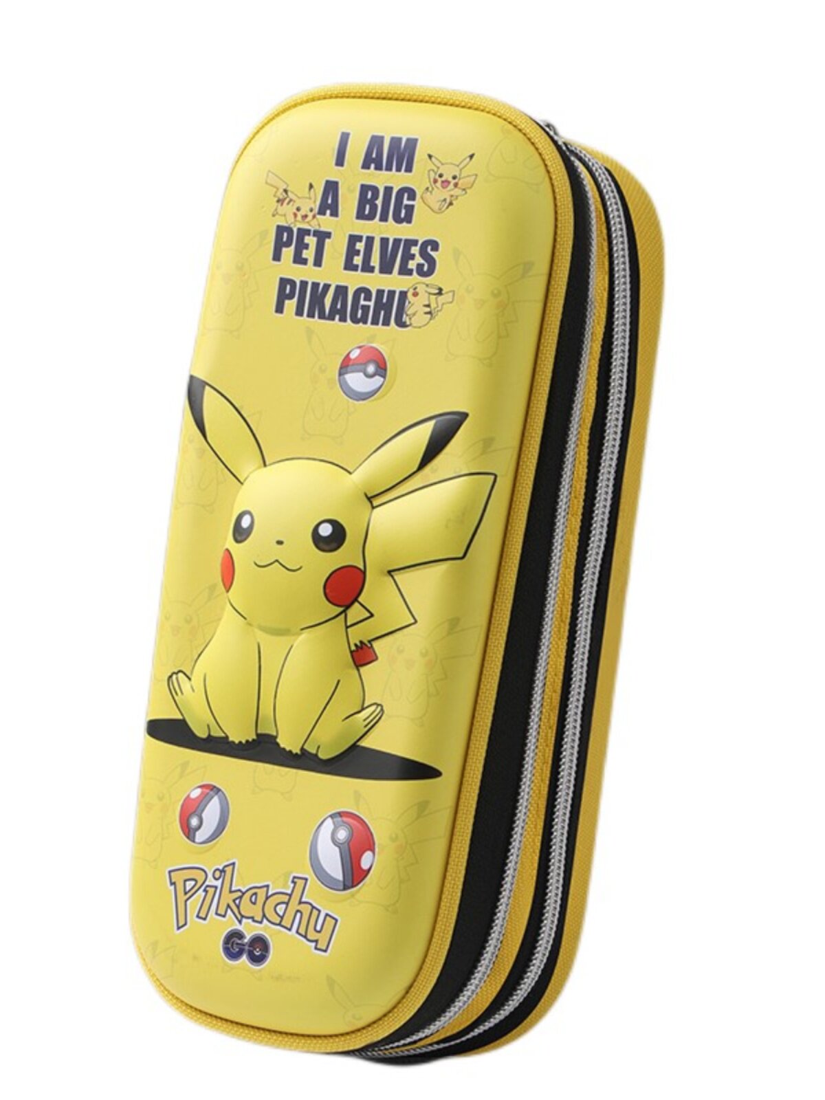 比卡丘铅笔盒儿童男宠物小精灵笔袋卡通神奇宝贝文具盒黄色耐脏男