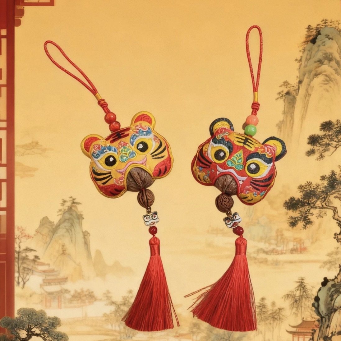 虎头香包挂件加山核桃保平安创意山西布老虎婴儿宝宝百天周岁礼品,居家日用,香包/香囊,淘宝优惠券,粉丝福利购,淘宝优惠卷