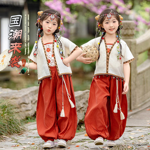 女童2025汉服国风套装春秋女孩民族风古装幼儿园小学生古装表演服