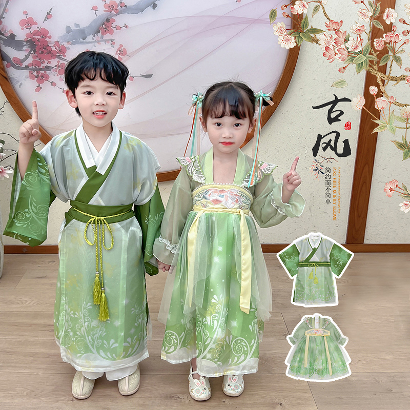 女童汉服连衣裙公主服古风中国风