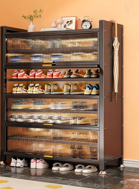 钢制鞋柜家用门口落地多层鞋架大容量防尘门外楼道玄关处入户鞋柜