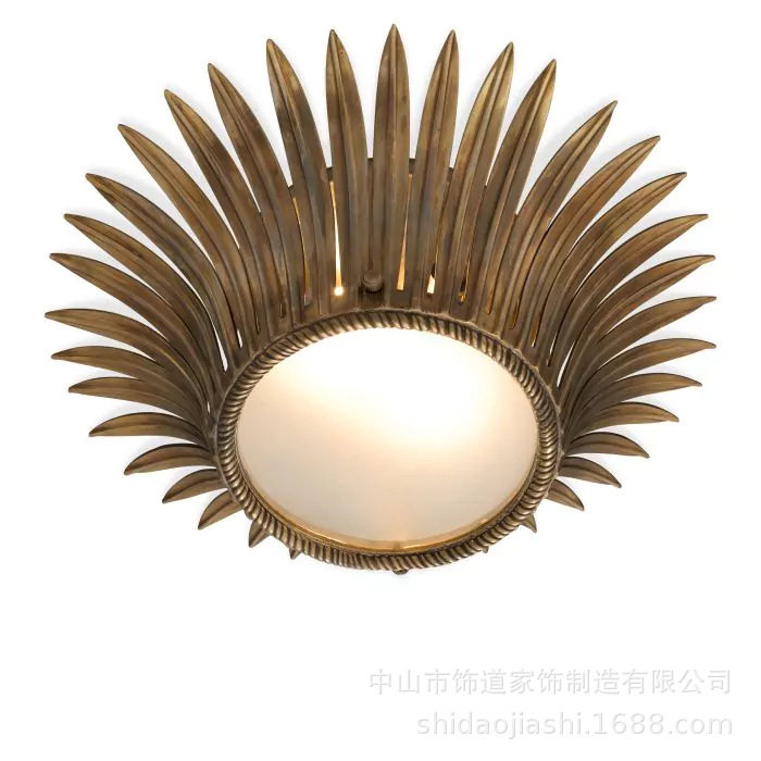轻奢全铜过道吸顶灯卧室餐厅创意个性温馨灯具现代简约玄关吸顶灯