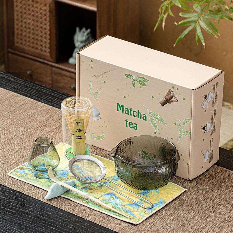 新款日式玻璃抹茶套装百本立茶筅立打蛋工具宋代点茶器抹茶碗
