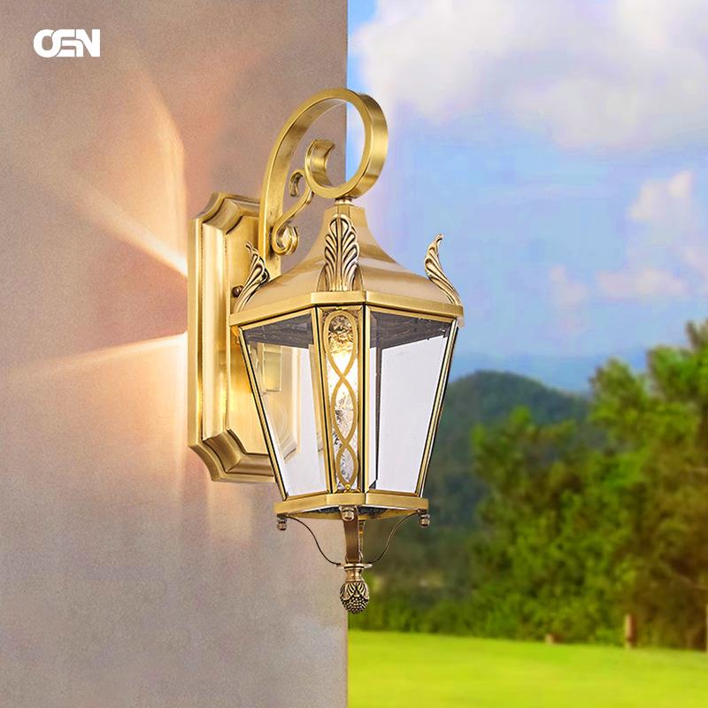 欧式户外壁灯别墅门灯防水全铜阳台墙壁灯走廊灯家用路灯户外灯