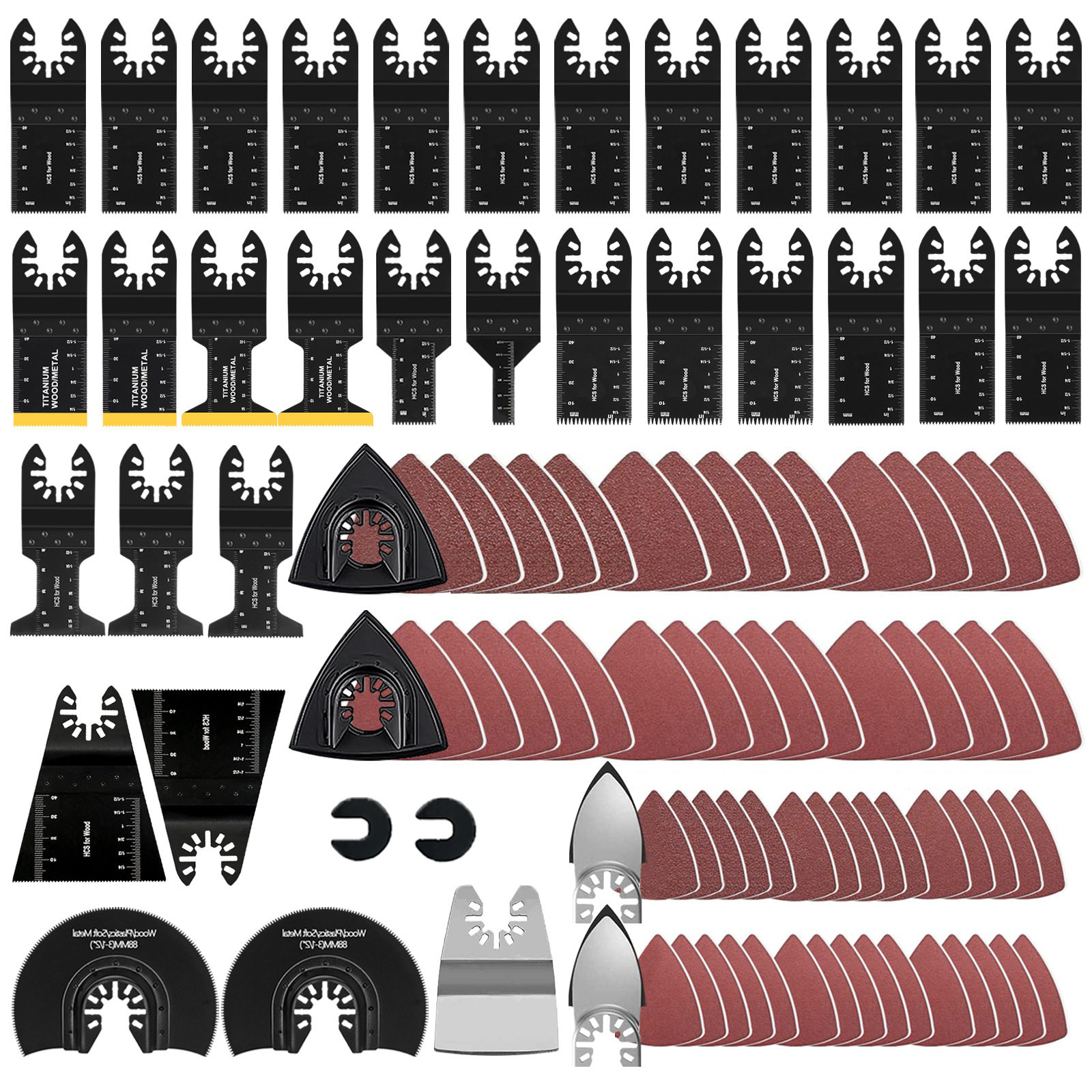 98pcs 万用宝金属锯片木工多功能电动工具万用宝配件刀片厂家批发