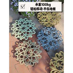 花盆托盘铁艺户外花园阳台客厅装饰花架托架垫脚可移动花盆底座
