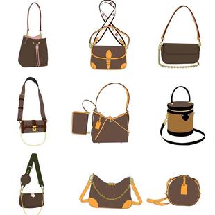 广州工厂高fang新款老花carryall小号bb法棍包牛角枕头水桶ivy邮