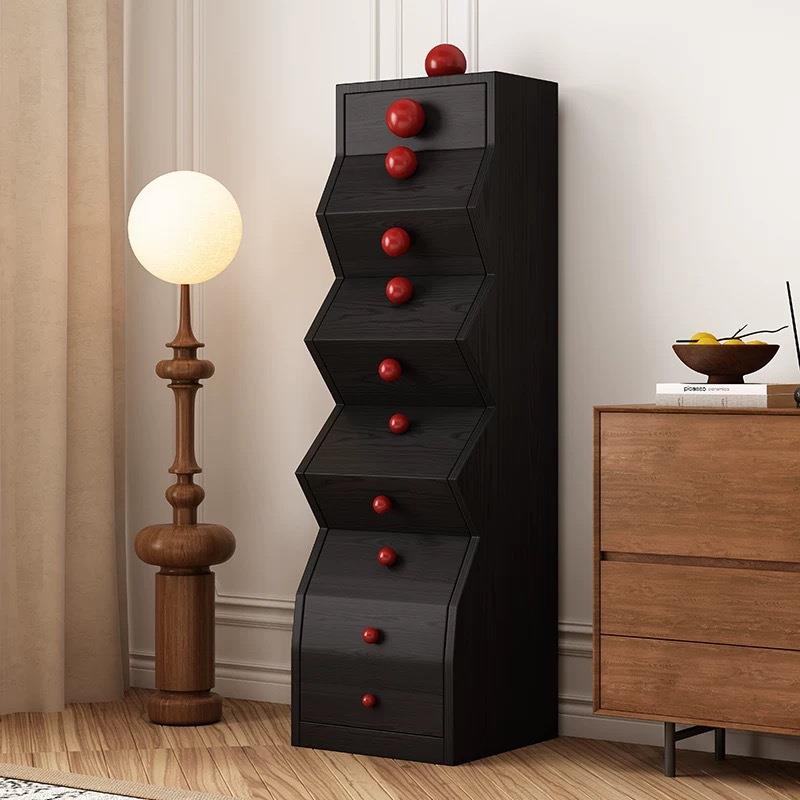 中古风实木五斗柜法式复古创意多功能不规则储物柜客厅靠墙收纳柜