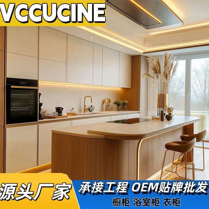 澳洲北美PVC烤漆橱柜餐边柜模压柜门定做出口外贸工程定制橱柜