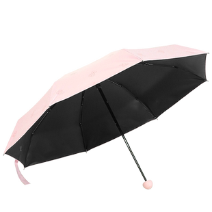 天堂伞防晒防紫外线胶囊伞五折太阳伞黑胶小巧便携晴雨两用雨伞女