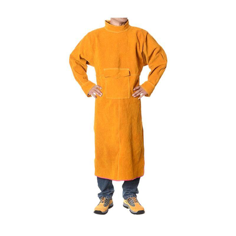 牛皮电焊工作服防烫耐高温防辐射二保焊氩弧焊焊工围裙焊接
