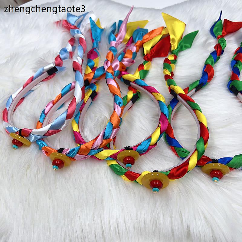 【儿童】民族风头饰 藏式辫子藏族蒙古族配饰发夹黄红蓝发箍订制