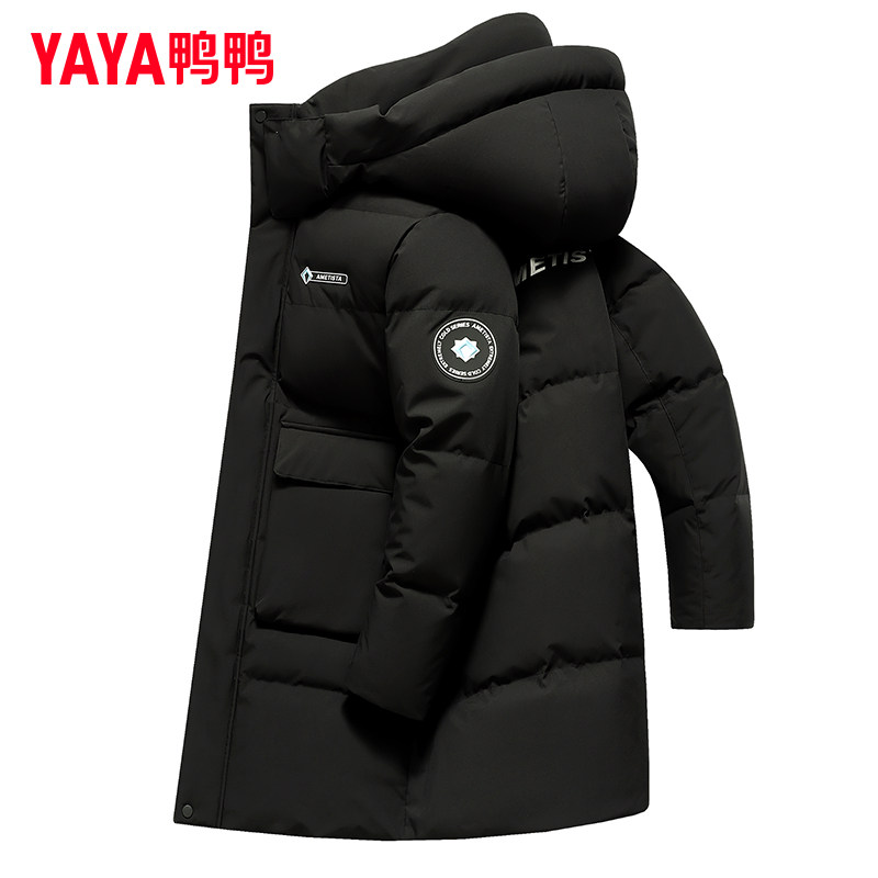 【王一博明星同款】鸭鸭羽绒服男中长款2026新款冬季加厚防寒外套