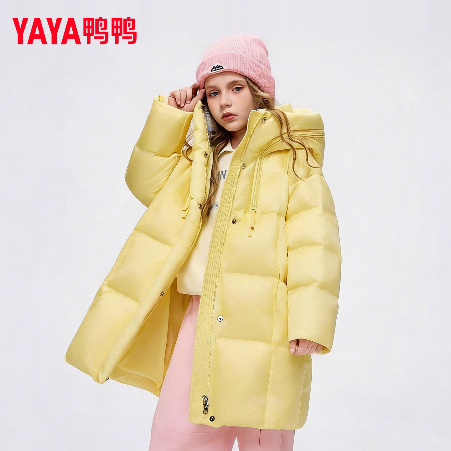 羽绒服童装2026年冬立领连帽百搭